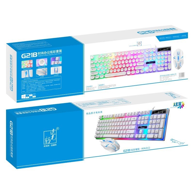 Gaming Mouse Gaming Keyboard Set Led RGB Kabel Mouse &amp; Keyboard Set Murah