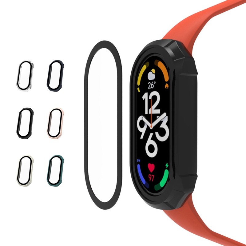 Btsg for Mi Band7 Pelindung Layar Scratch-resist Onepiece Film Bumper Untuk Shell