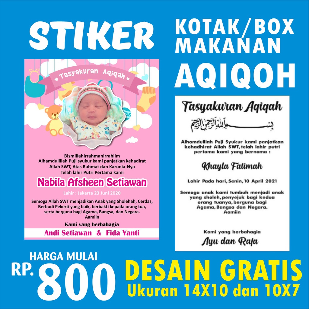 

CETAK STIKER CUTTING AQIQOH, TASYAKURAN