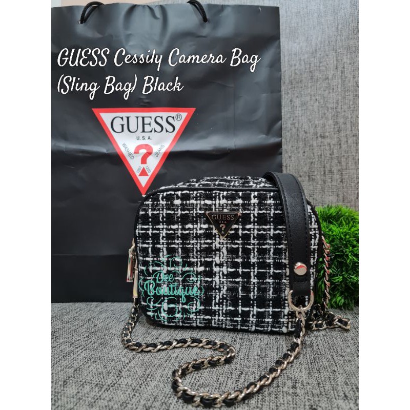 GUESS ORI Cessily Mini Camera Bag - Black