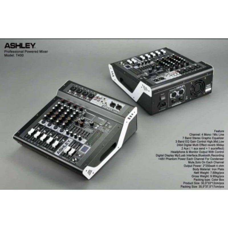 Power Mixer Ashley T-400 Bluetooth USB MP3