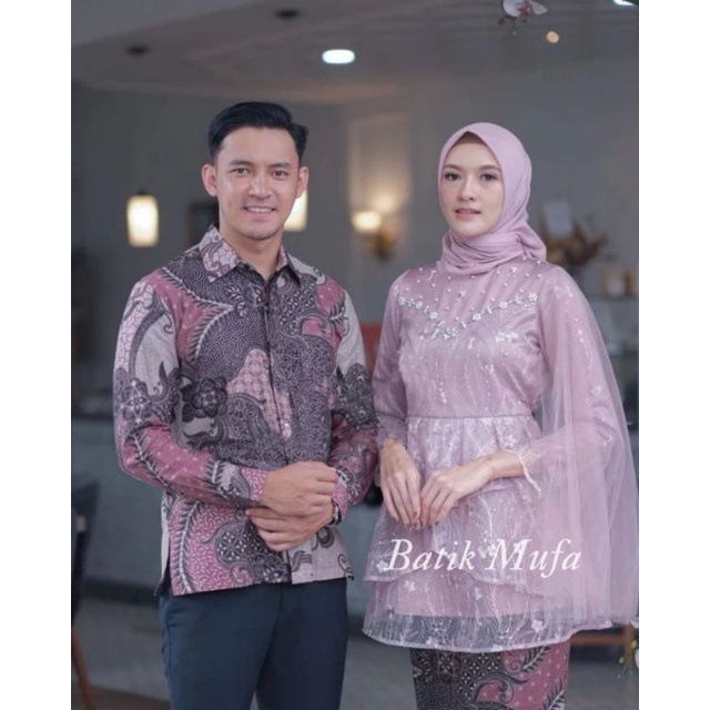 Kebaya couple MEYCA Rose KEBAYA MODERN BATIK COUPLE Kebaya wisuda terbaru kebaya lamaran tunangan