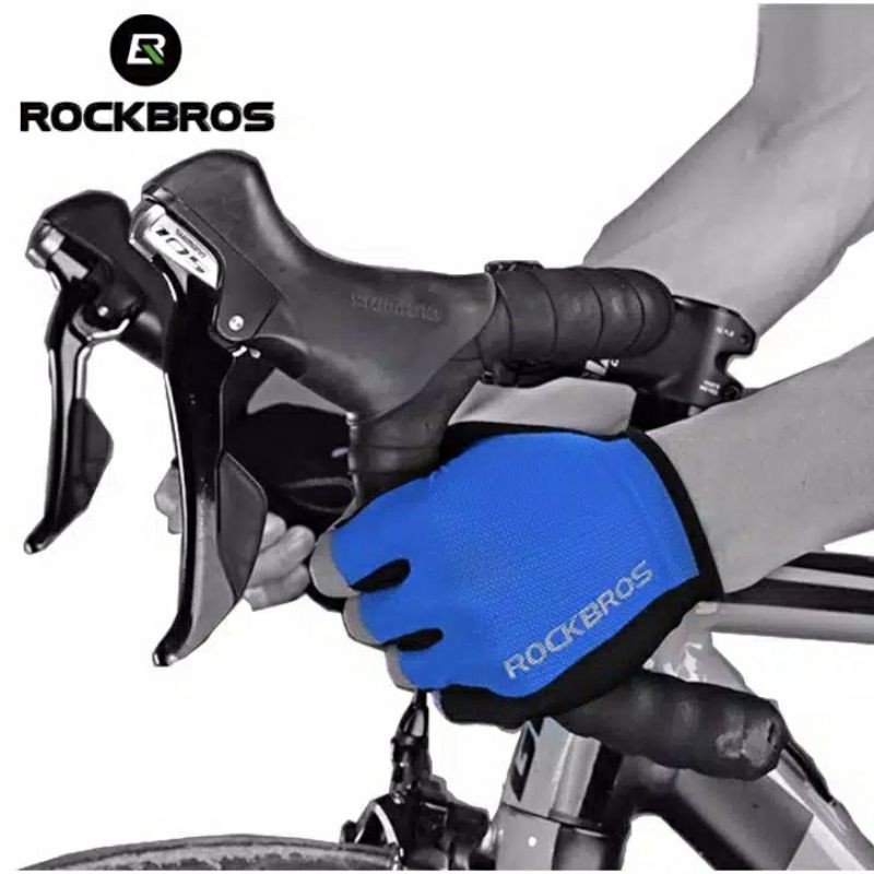 sarung tangan sepeda ROCKBROS S099 bicycle gloves half finger glove MTB Roadbike seli setengah jari