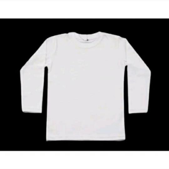 kaos polos putih anak lengan panjang , kaos putih polos anak unisex, Atasan anak
