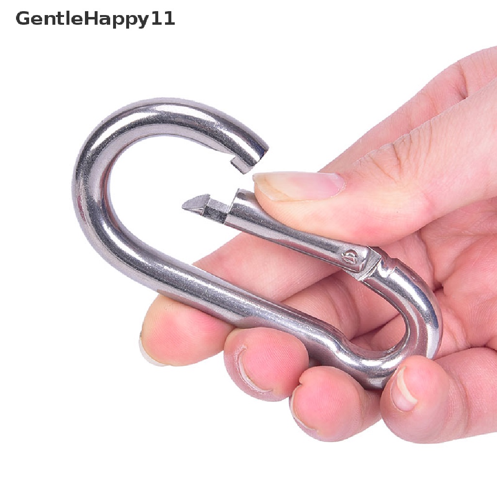 Gentlehappy 304stainless Steel Spring Carabiner Snap Hook Gantungan Kunci Quick Link Lock Buckle