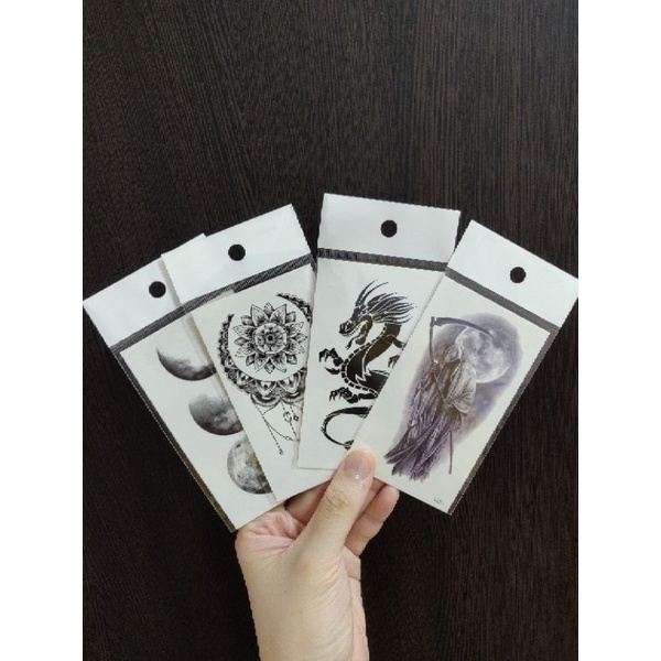 Stiker Tattoo Black Series | Warna Hitam Up Size | Tato Temporer | Waterproof