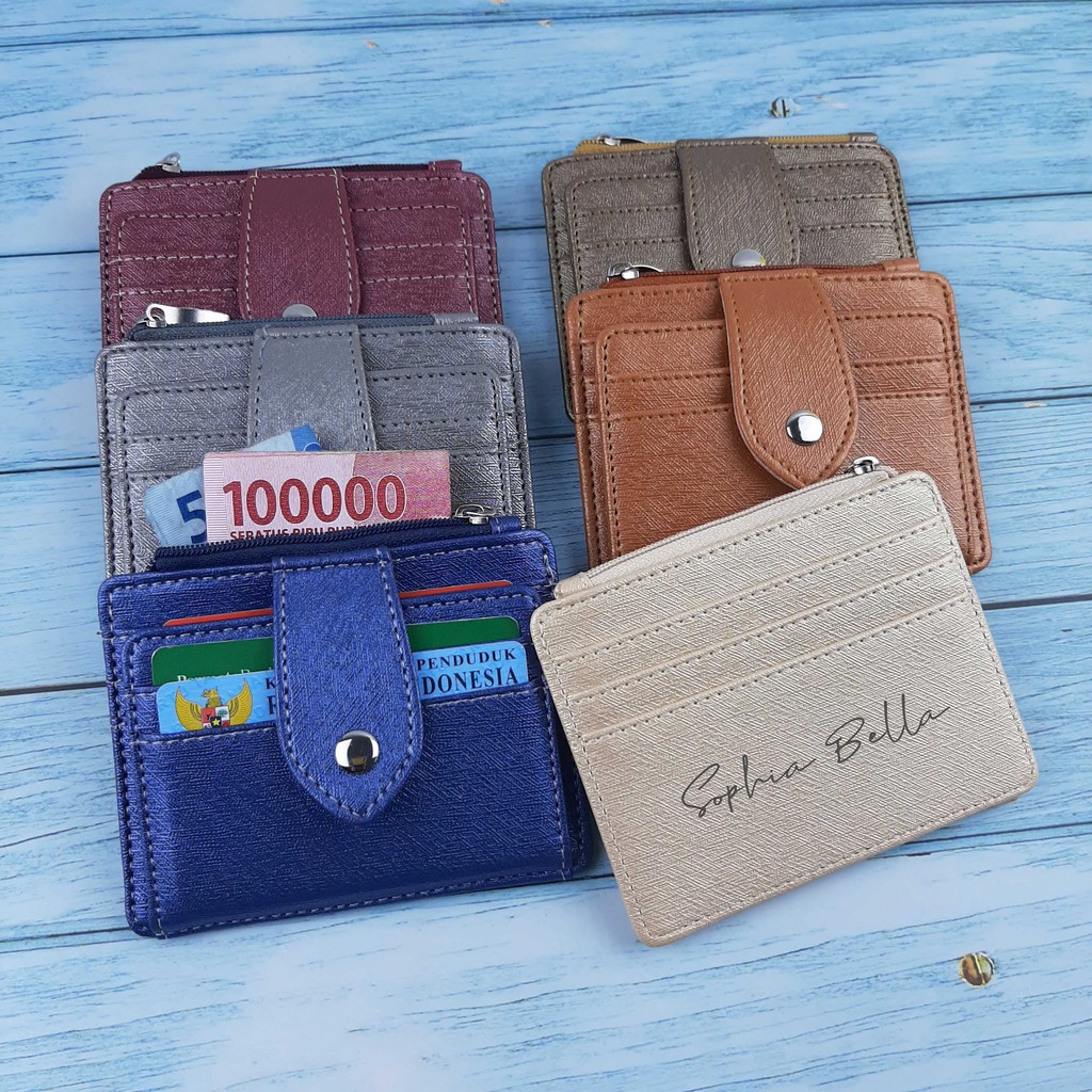 Card Holder Lipat 9 Slot Kartu + 1 Zipper Money Slot (Amber)