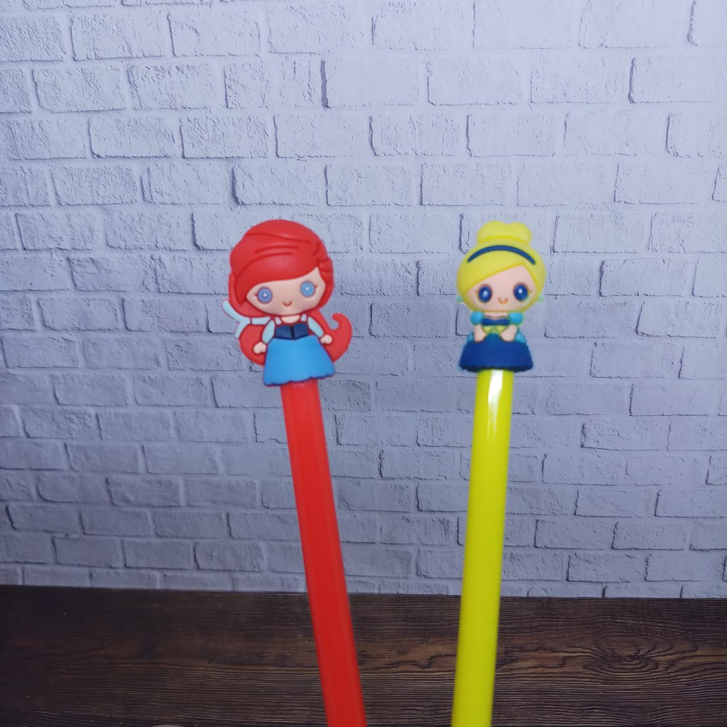 

Pen Gel Princess (Ariel&Cinderella) Pulpen Gel / Pulpen Fancy / Karakter ARIEL CINDERELLA hrg 1 pcs