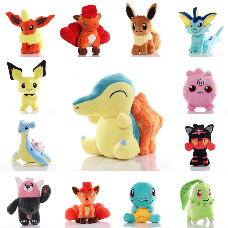 40Styles Mainan Boneka Pokemon Pikachues Charmander Mariru Snorlax Eevee Image Toys Cartoon Plush Doll