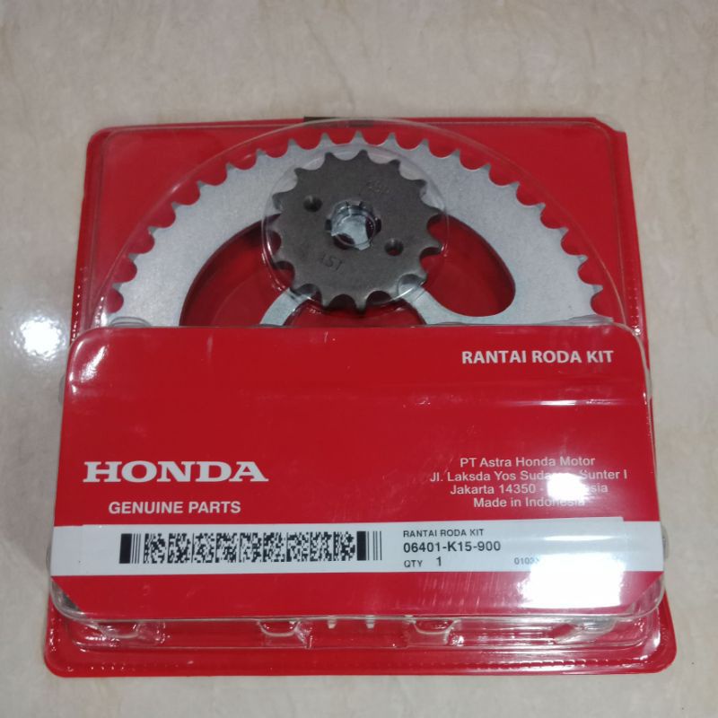 06401-k15-900 gear set rantai roda belakang cb 150r lama non led 2012-2015 asli honda