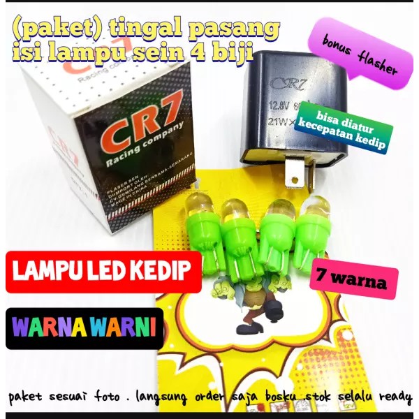 PROMO LAMPU SEIN SEN LED + FLASHER CR7