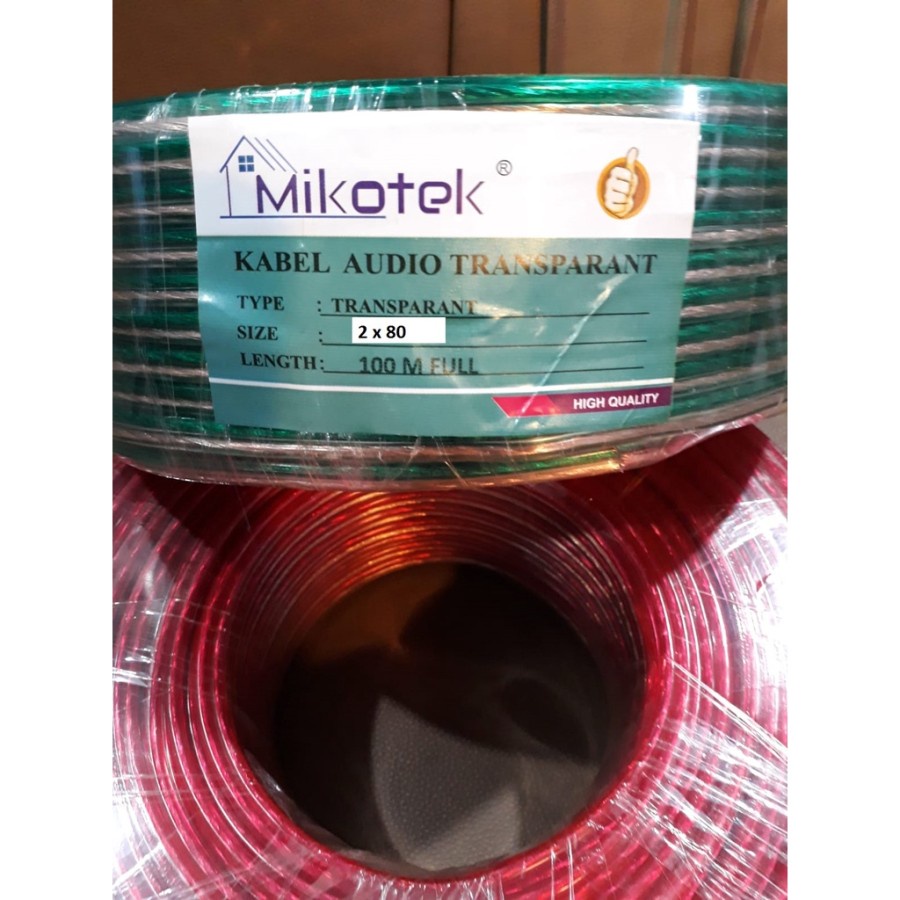 Kabel Monster Kabel Transparan 2x80 Kabel Audio Speaker 100m Full Mikotek