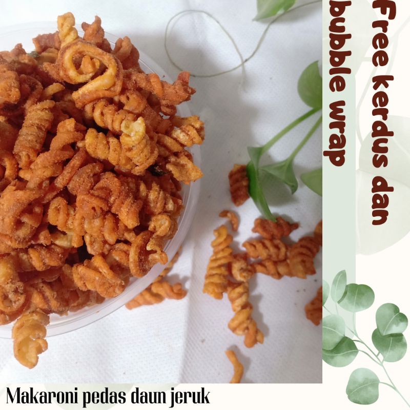 

[FREE BUBBLE + KERDUS] makaroni ulir macaroni spiral pedas daun jeruk | camilan pedas | camilan hitz