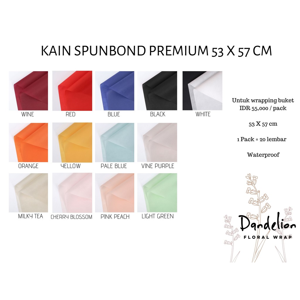 KAIN SPUNBOND PREMIUM BUKET SPUNBOND IMPORT FLOWER WRAPPING PEMBUNGKUS KERTAS BUKET BUNGA