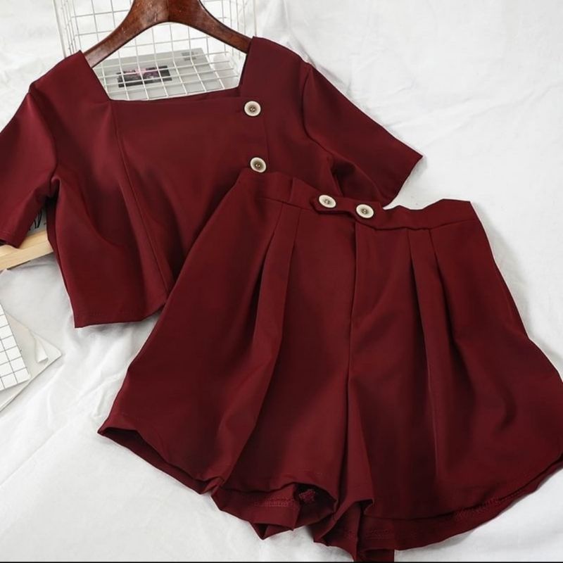 SETELAN CLAUDIA Pakaian Wanita Bepergian Cantik Casual Bersantai Model Baru