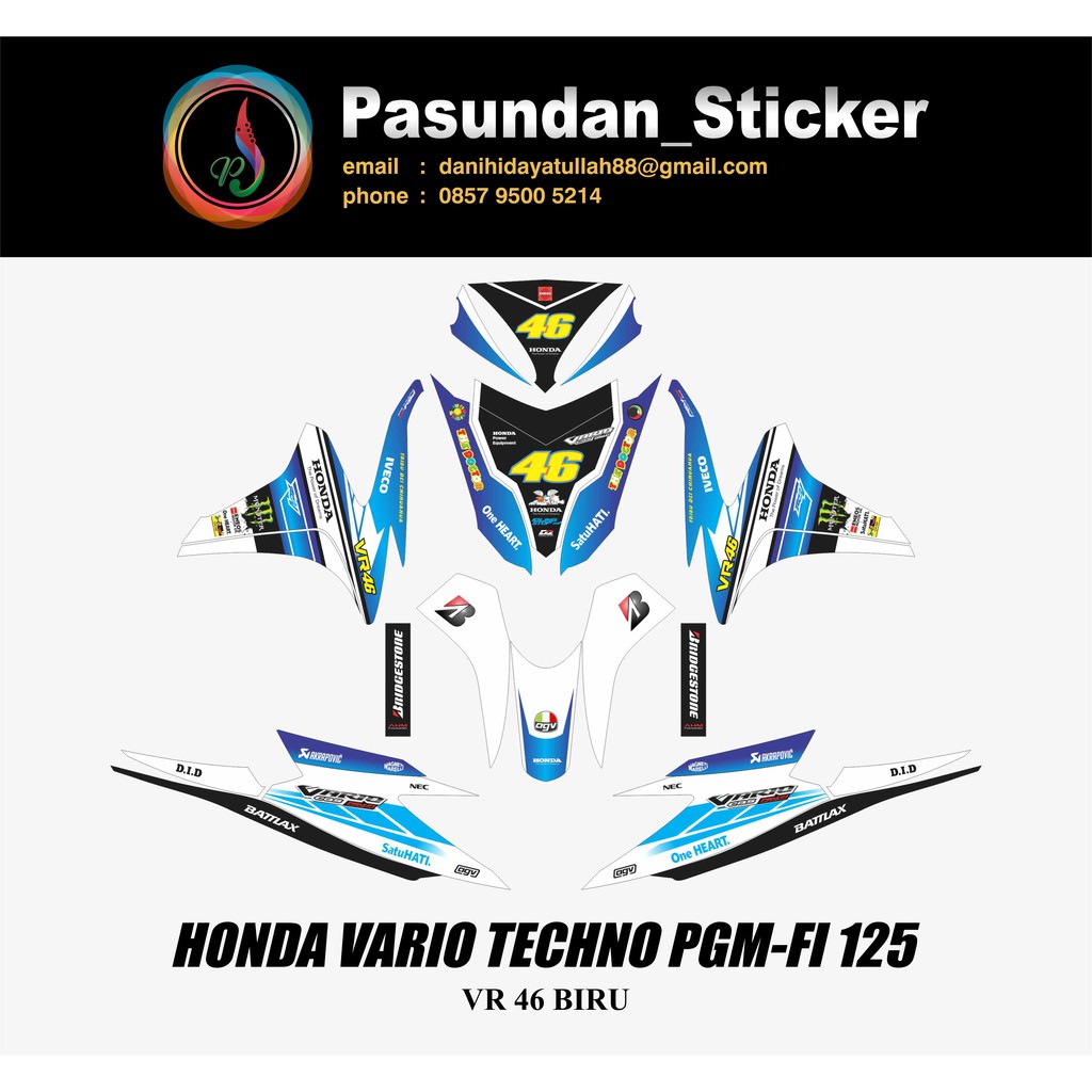 HONDA VARIO TECHNO PGM-FI 125 VR 46 BIRU