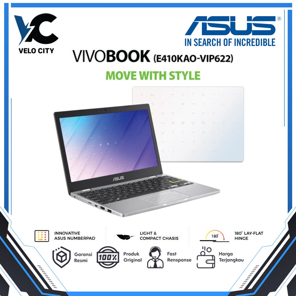 ASUS VivoBook E410KAO-VIPS622 - Dreamy White Garansi Resmi
