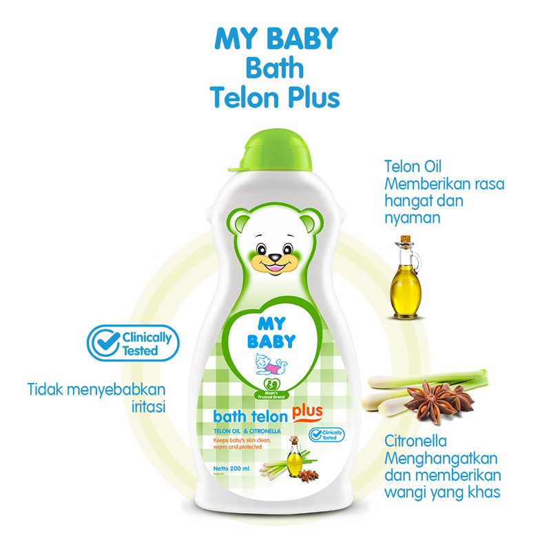 ★ BB ★ MY BABY Bath Telon Plus 200ml - Sabun Cair Bayi Wangi Telon