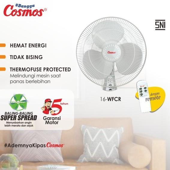 Cosmos Kipas Angin Dinding Remote 16 inch 16 WFCR Tempel Dinding Remot CUCI GUDANG