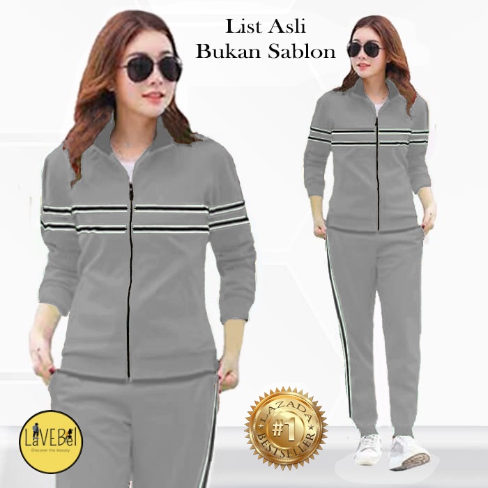 LVB Setelan Training SENORITA /Lisa/Set Baju Celana Lari Senam Trackuit Perempuan Wanita/Bahan Katun Babyterry Adem Halus Nyerap Keringat/Set Pakaian Olahraga &amp; Aktivitas Outdoor/Gratis Ongkir Cashback COD/05564 05668 05772/ LAVEBEL