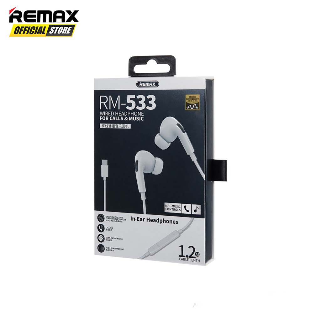 Remax RM-533 Earphone Air Plus Pro Type-C Wired Music Earphone Garansi Resmi / Earphone Murah