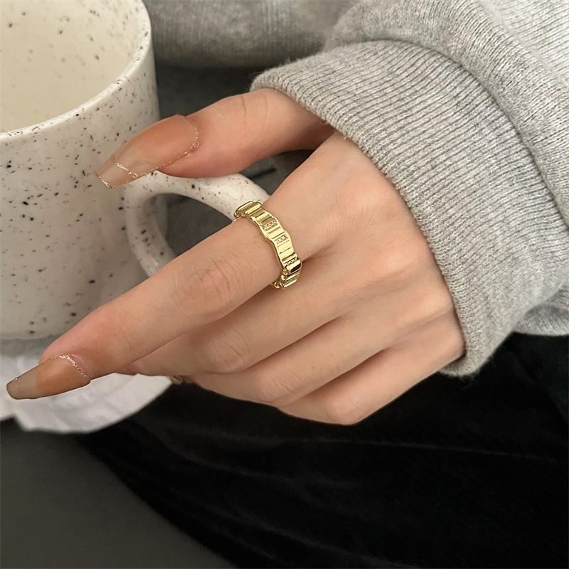 Cincin Model Terbuka Dua Lapis Gaya Retro Hip Hop