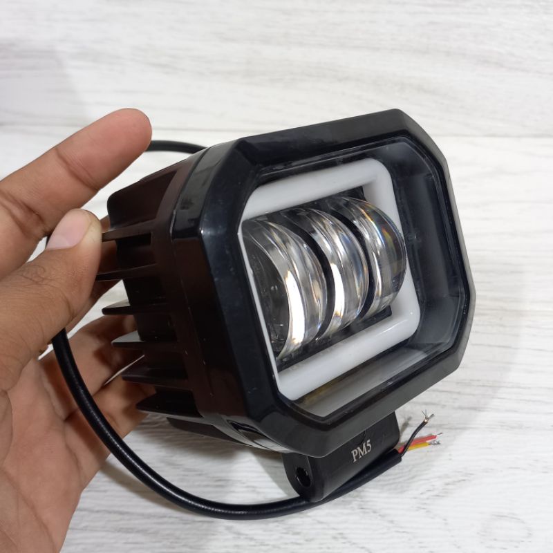 LAMPU TEMBAK SOROT KOTAK LED DAYMAKER 3 MATA ANGEL EYE