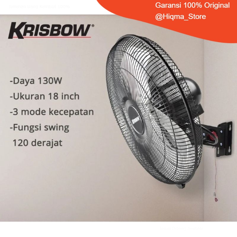 KRISBOW KIPAS ANGIN DINDING 18 INCH| WALL FAN KRISBOW 45cm | KRISBOW KIPAS ANGIN TEMBOK TORNADO