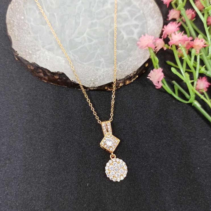 Kalung Fashion Rhodium Mewah Zircon K02128