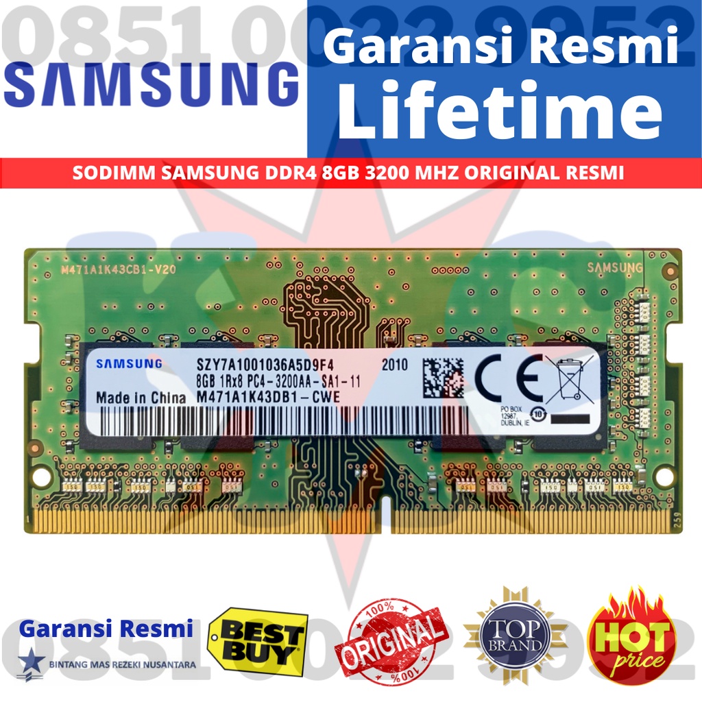 SAMSUNG DDR4 SODIMM 8GB PC25600 / 3200Mhz