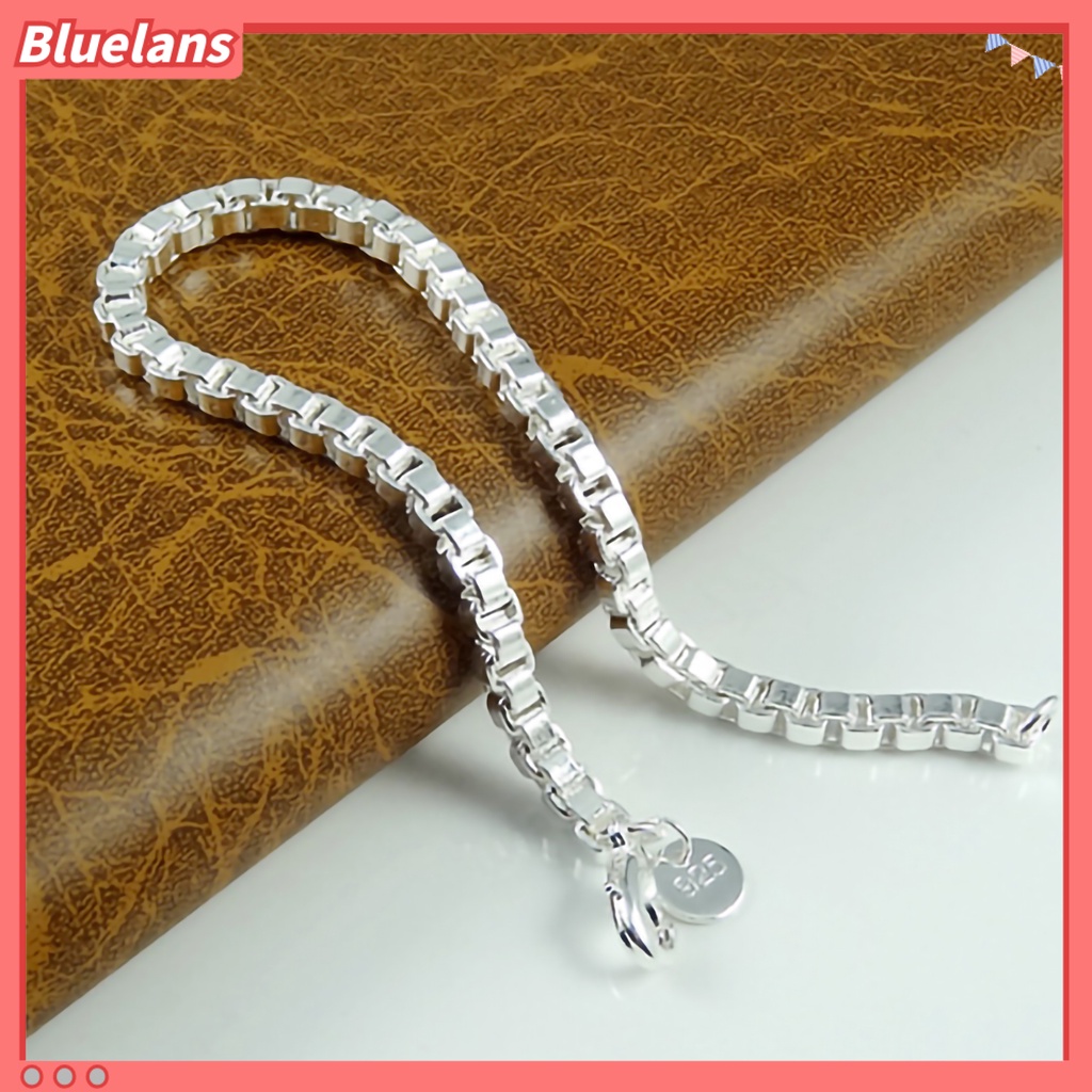 Bluelans Bracelet Silver Plated Box Chain Fashion Unisex Bracelet Bangle Jewelry