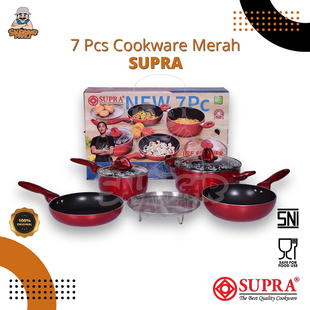 Jual Panci Set Supra New Pc Supra Rosemary Cookware Set Merah Dan