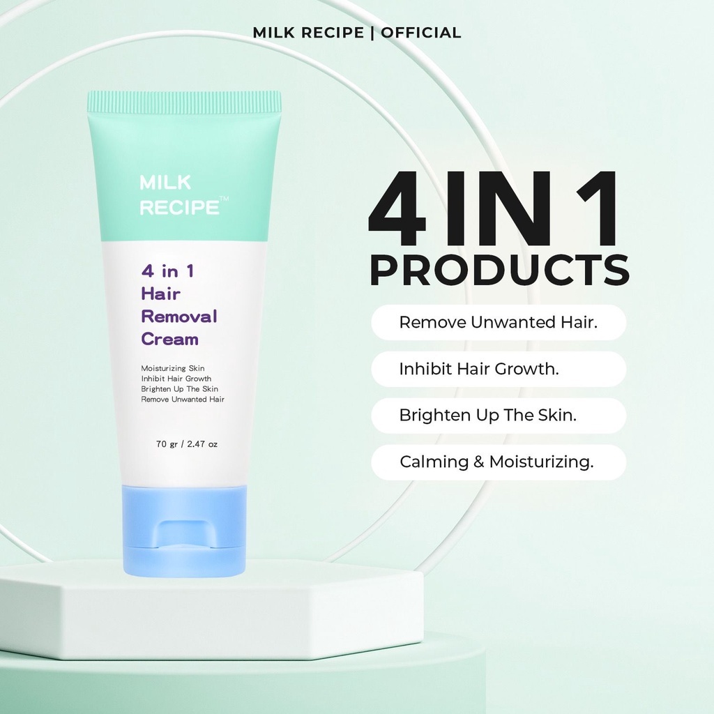 Milk Recipe New 4 in 1 - 3 in 1 Hair Removal Cream Krim Penghilang Bulu Perontok Bulu ketiak / Bulu kaki