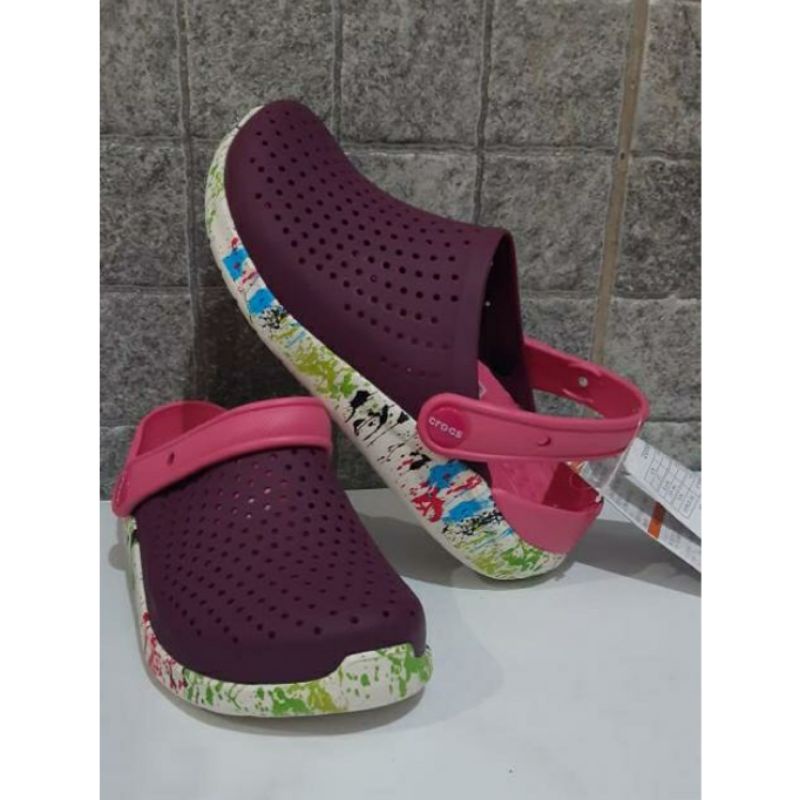 Sendal Crocs Anak Crocs Literide Motif Clog Kids And Junior Original