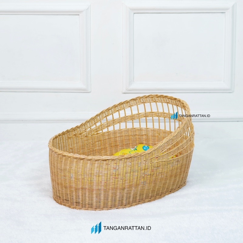 Keranjang Tempat Tidur Bayi Rotan Dengan Bantal - Baby Property - Box Bayi Preloved Rotan