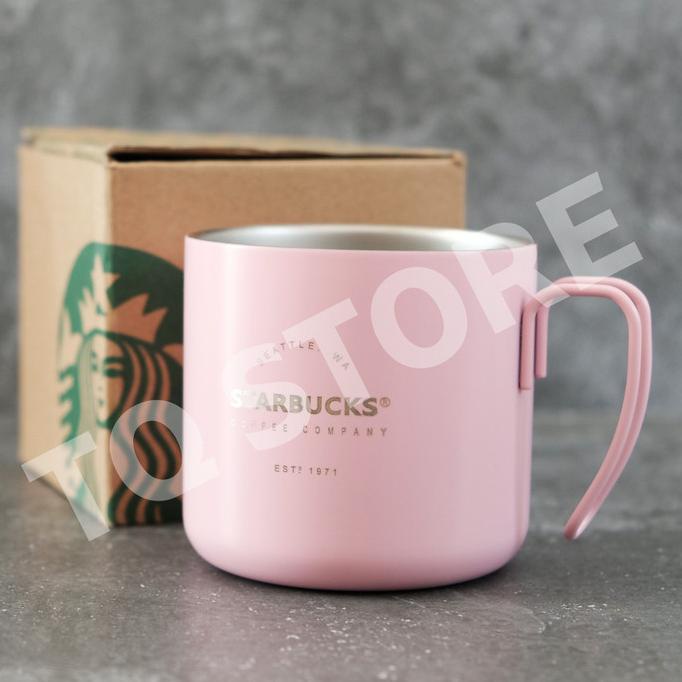 TERMURAH  STARBUCKS STAINLESS STEEL MUG 12 OZ TQ029 - PINK