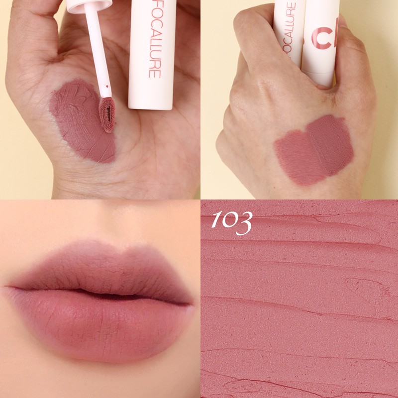 【BPOM】FOCALLURE Lipstik Cream Velvet-Mist Matte Lip Clay #JasmineMeetsRose Kosmetik Bibir-#103