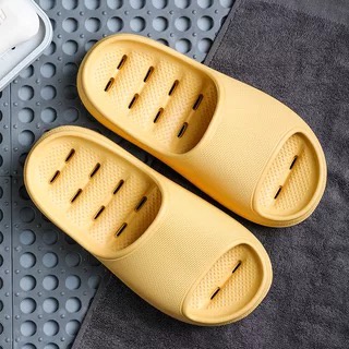 【TEC】Sandal 4.5CM HOLES EVA color indoor outdoor Rumah Kamar Mandi Anti Slip Sandal Kamar Mandi Anti Selip Tebal Cepat Kering Sandal Indoor Sandal Kolam-4.5cm YELLOW