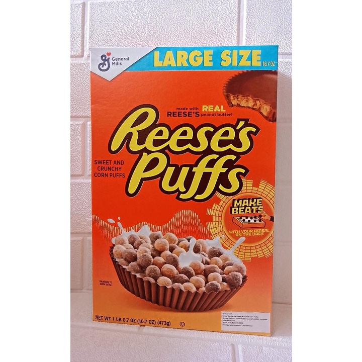 Reeses Puffs Cereal large size 16.7 Oz ( 473 gr )