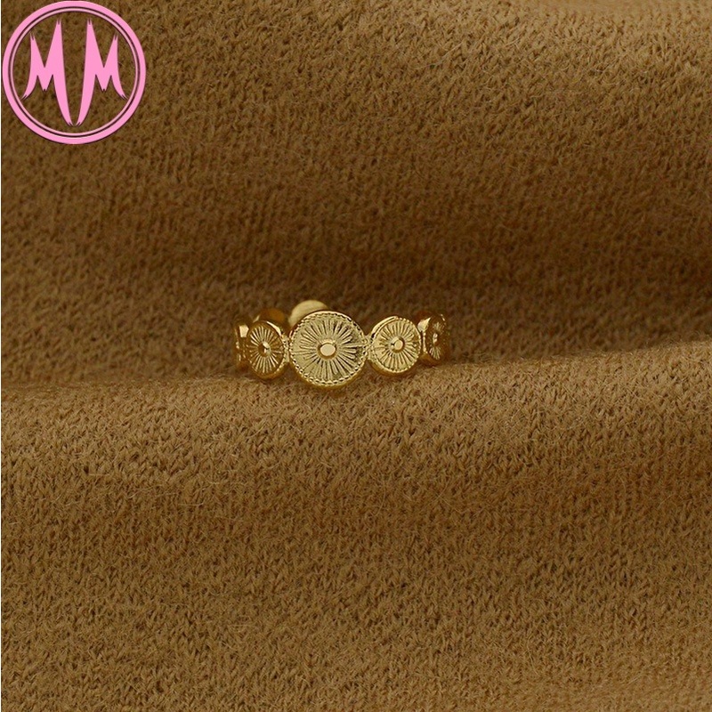 MORYMOSHI Cincin Wanita Ring Gold Titanium Stainless Anti Karat Anti Luntur Fashion Korea