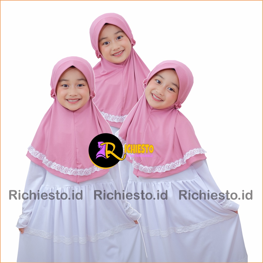 Jilbab Anak MARYAM Tali Rempel Karet Allsize 3-6 Tahun Hijab Anak Lucu