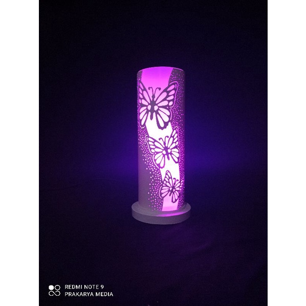 Lampu Hias/ Lampu Tidur Ukir Pipa PVC Kupu-kupu