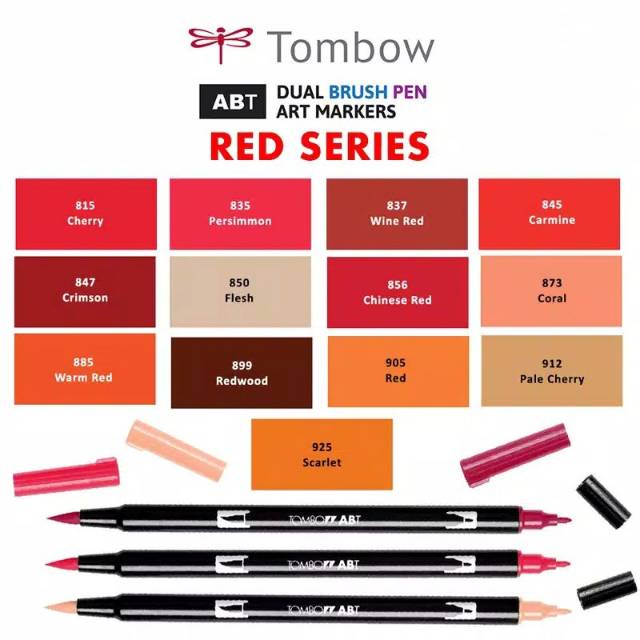 

Tombow Dual Brushpen ABT Red Series