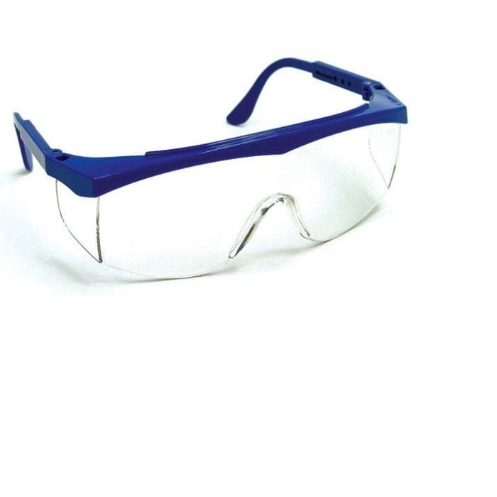 KACAMATA SAFETY CLEAR BENING FRAME BIRU / KACAMATA APD MEDIS - ONEHAND OFFICIAL