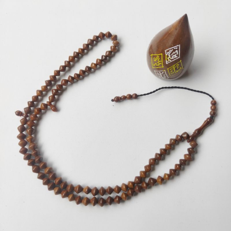 Tasbih kauka kaukah 99 wajik 6,5 mm coklat original kokka koka kaokah kauka