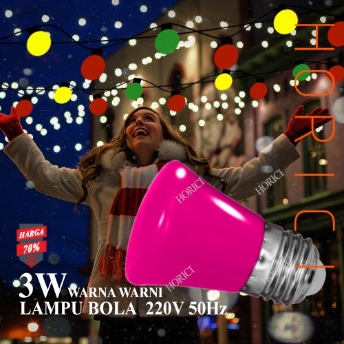 MEREK HORICI lampu bola/Lampu warna warni Led 1 set isi 7 pcs 7 warna / bola led warna warni 3w /Lampu Led Hias