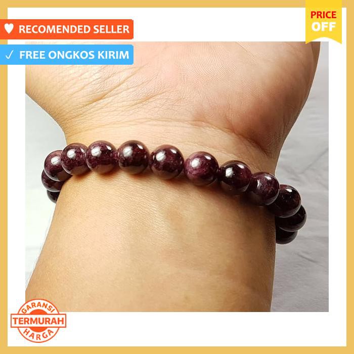 NATURAL GELANG BIDURI DELIMA RED GARNET 8MM TOP CLASS BATU ALAM ASLI