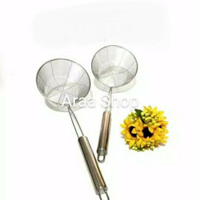 Saringan/Serok Mie Stainless Cekung 14-16-18-20cm/Saringan Mangkok Stainless 14cm