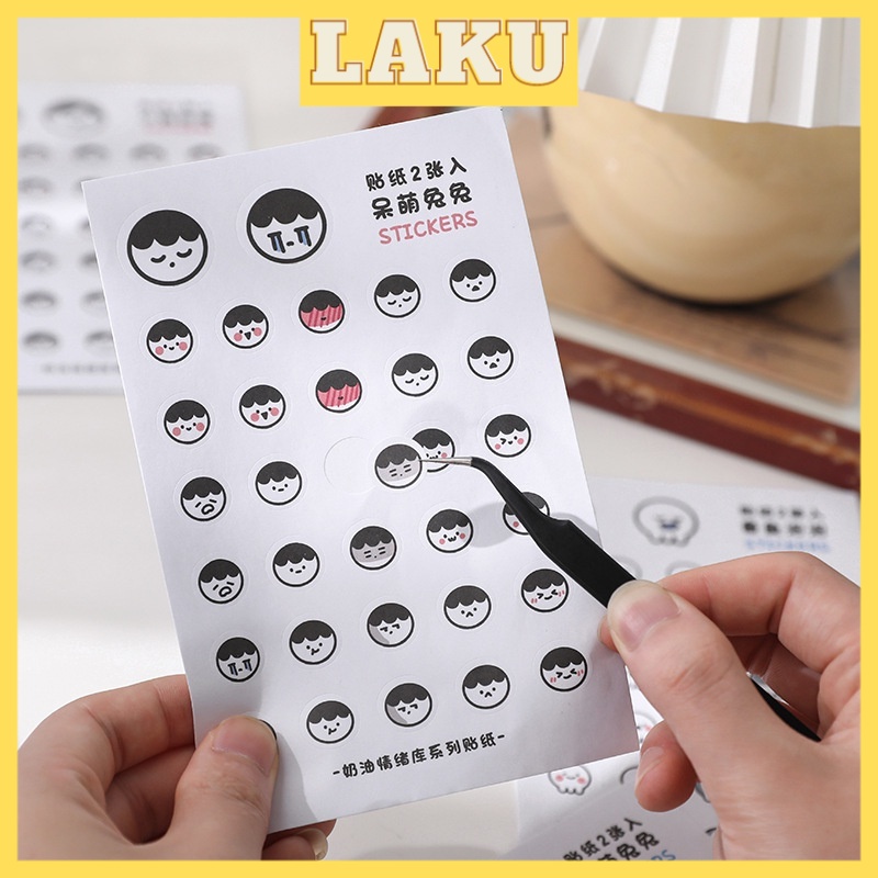 

LAKU [2Pcs] Face Emoticon Deco Stickers / Stiker Tempel Muka Wajah Emoji