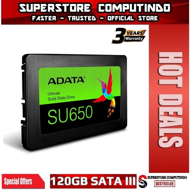 SSD Adata SU650 120GB SATA III - SSD Adata 120GB 2.5&quot; SATA III